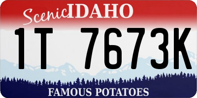 ID license plate 1T7673K