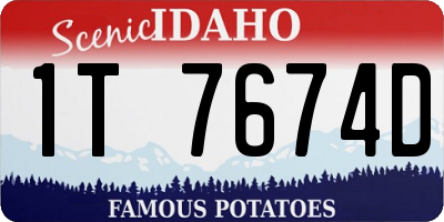 ID license plate 1T7674D