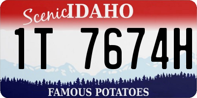 ID license plate 1T7674H