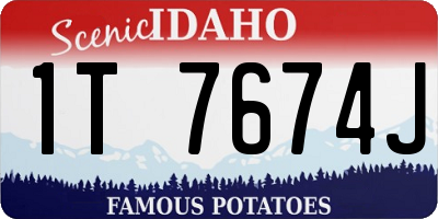ID license plate 1T7674J