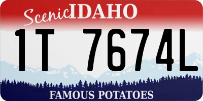 ID license plate 1T7674L