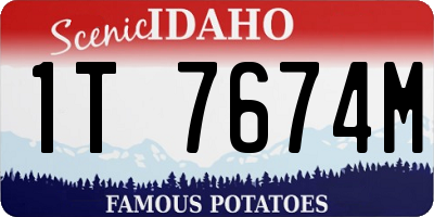 ID license plate 1T7674M