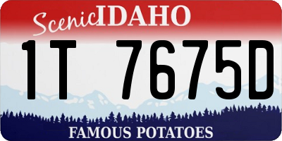 ID license plate 1T7675D