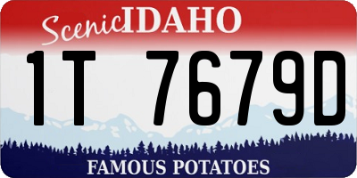 ID license plate 1T7679D