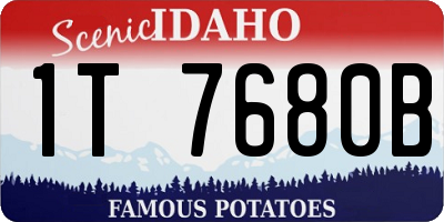ID license plate 1T7680B