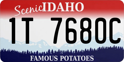 ID license plate 1T7680C