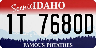 ID license plate 1T7680D