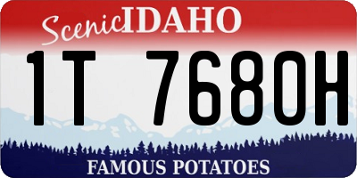 ID license plate 1T7680H
