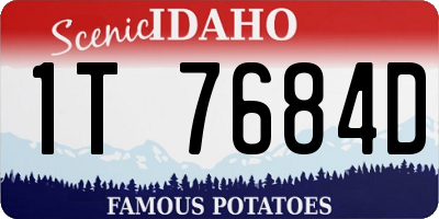 ID license plate 1T7684D