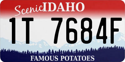 ID license plate 1T7684F