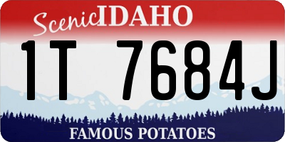 ID license plate 1T7684J