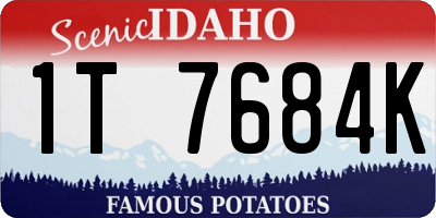 ID license plate 1T7684K