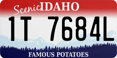 ID license plate 1T7684L