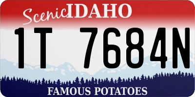 ID license plate 1T7684N