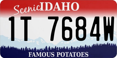 ID license plate 1T7684W