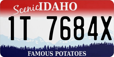 ID license plate 1T7684X