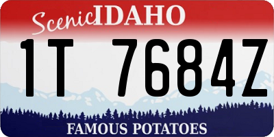 ID license plate 1T7684Z