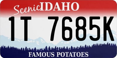 ID license plate 1T7685K