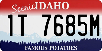 ID license plate 1T7685M