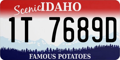 ID license plate 1T7689D
