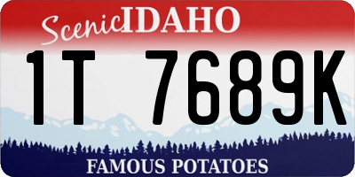 ID license plate 1T7689K