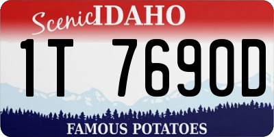ID license plate 1T7690D