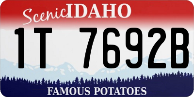 ID license plate 1T7692B