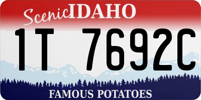 ID license plate 1T7692C