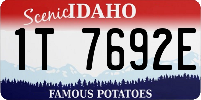 ID license plate 1T7692E
