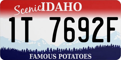 ID license plate 1T7692F
