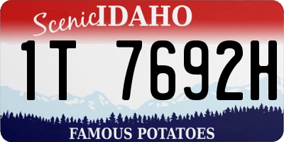 ID license plate 1T7692H