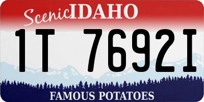 ID license plate 1T7692I