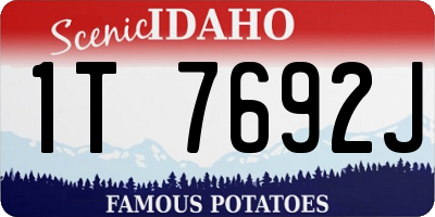 ID license plate 1T7692J