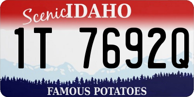 ID license plate 1T7692Q