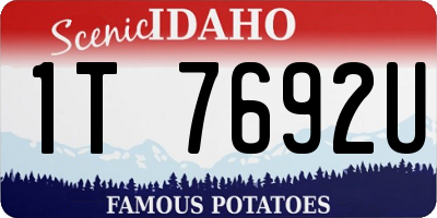 ID license plate 1T7692U