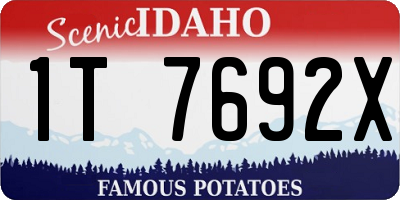 ID license plate 1T7692X