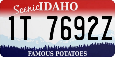 ID license plate 1T7692Z