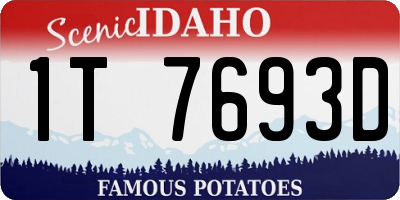 ID license plate 1T7693D