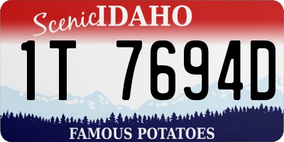 ID license plate 1T7694D