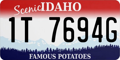 ID license plate 1T7694G