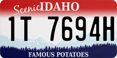 ID license plate 1T7694H
