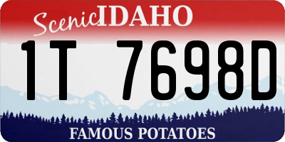 ID license plate 1T7698D