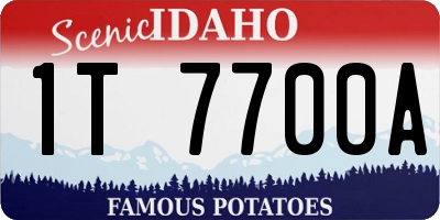 ID license plate 1T7700A