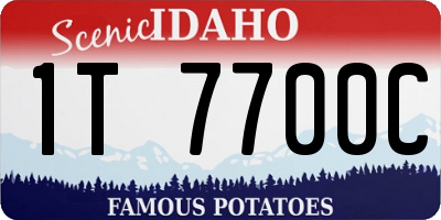 ID license plate 1T7700C