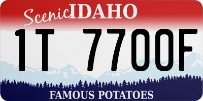 ID license plate 1T7700F