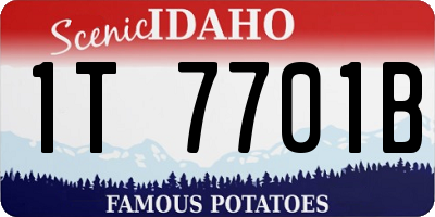 ID license plate 1T7701B