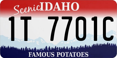 ID license plate 1T7701C