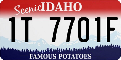 ID license plate 1T7701F