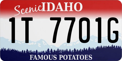 ID license plate 1T7701G
