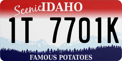 ID license plate 1T7701K